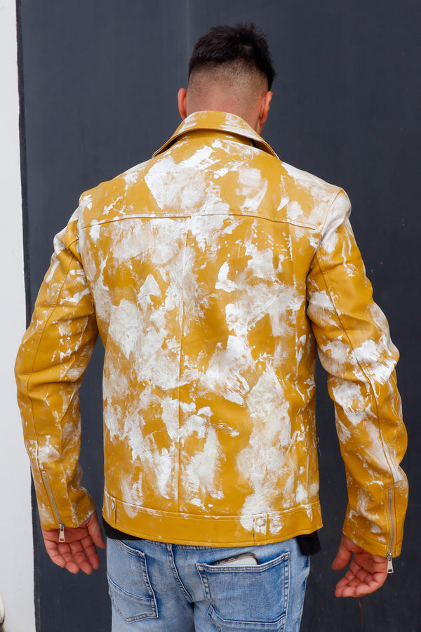 Cazadora motero polipiel efecto fosforescente