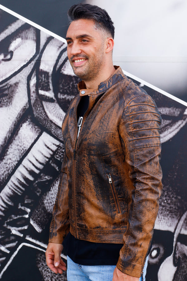 Cazadora motero polipiel