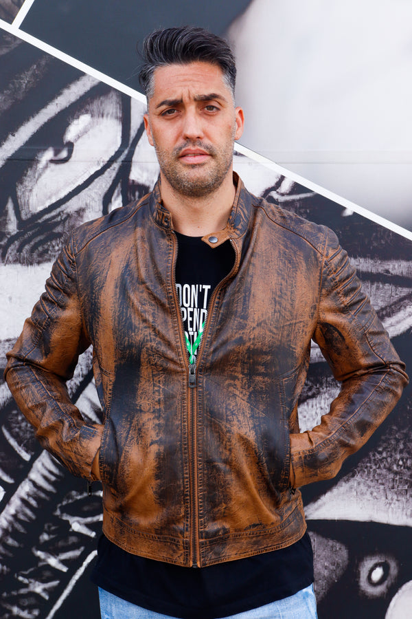 Cazadora motero polipiel