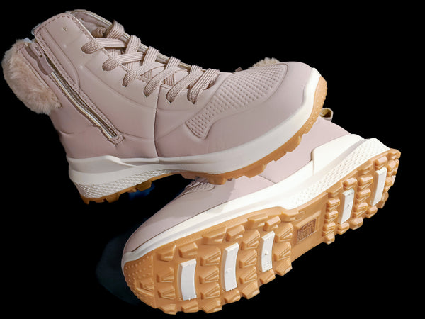 Botines soft pink con pelo