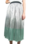 Falda midi plateada