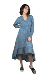 Vestido midi con volante