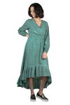 Vestido midi con volante
