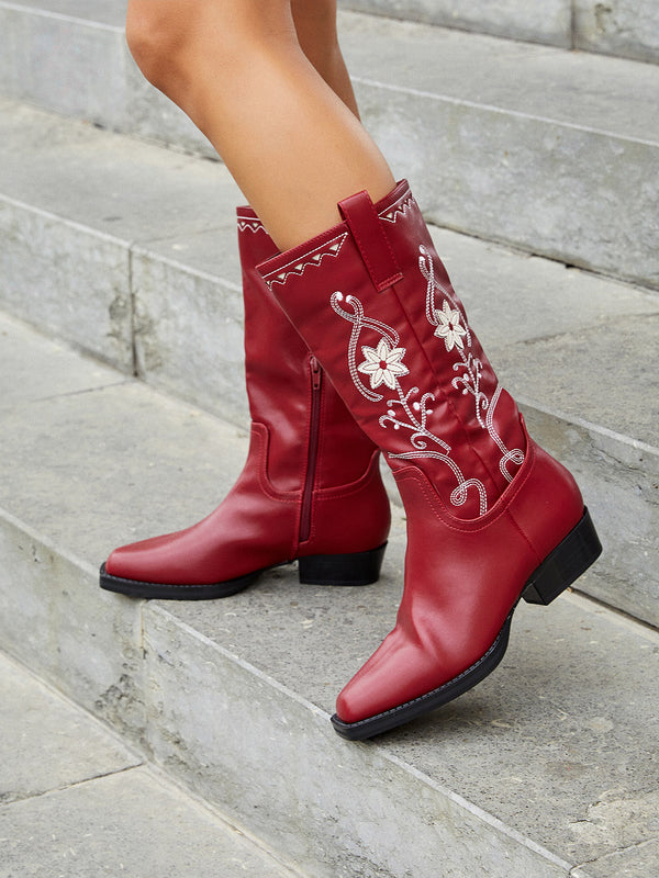 Botas de caña alta A-3432 Burdeos