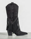 Botas de caña alta y flecos A-5431 Negro