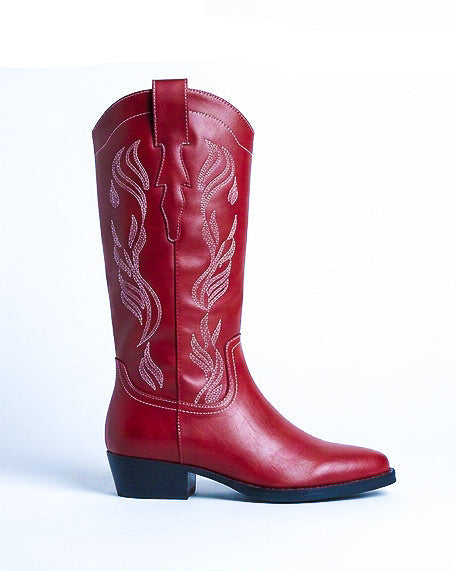 Botas de caña alta A-3435 Burdeos