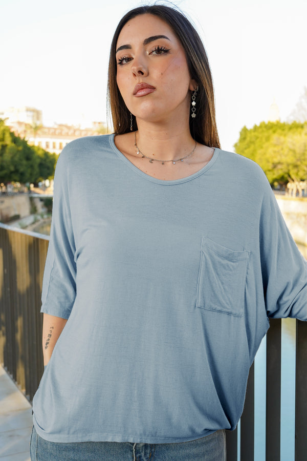 Camiseta lisa con bolsillo