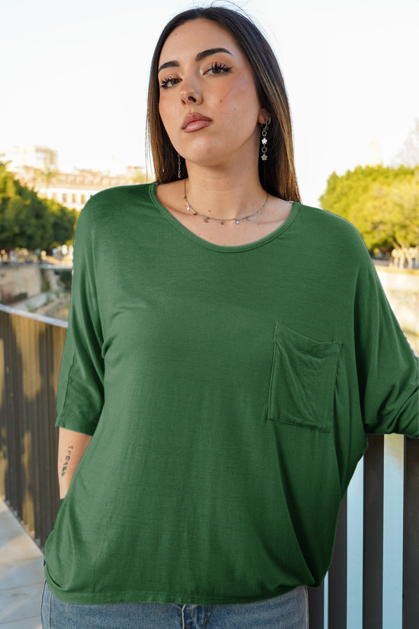 Camiseta lisa con bolsillo