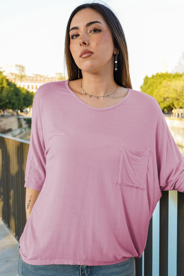 Camiseta lisa con bolsillo