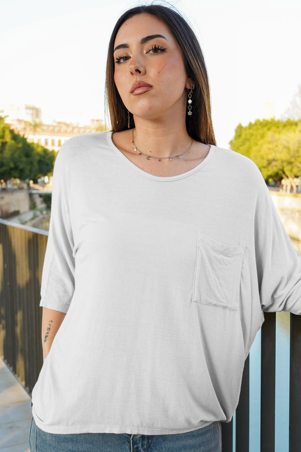 Camiseta lisa con bolsillo