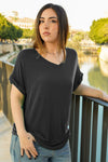 Camiseta lisa cuello pico