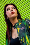 Cazadora biker pinceladas