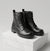 Botines de caña media con cordones - Negro