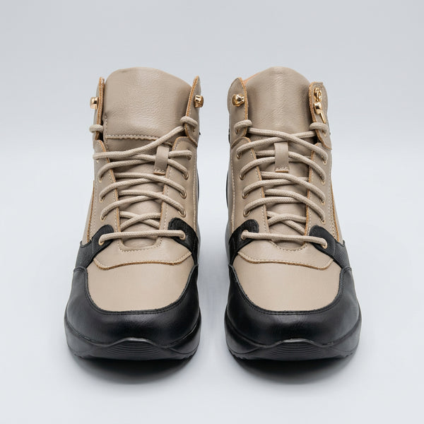 Botines bicolor con cordoneras