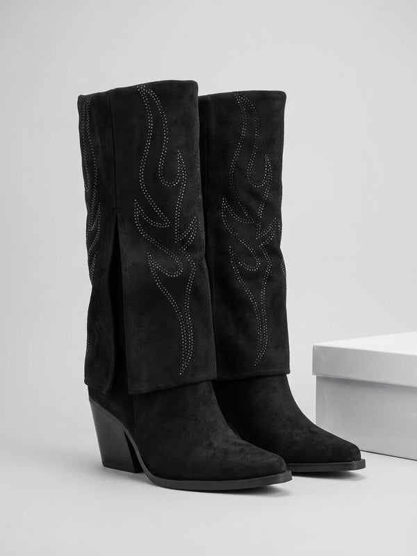Botas de caña alta con pedrería