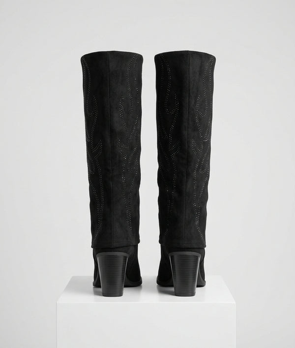Botas de caña alta con pedrería