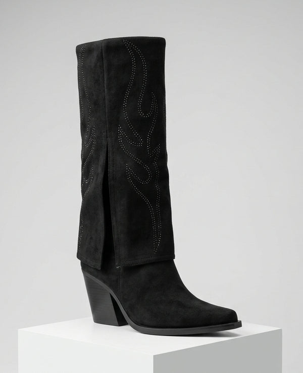 Botas de caña alta con pedrería