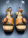 Sandalias de Tiras - Tacón cuadrado - Hebilla Efecto Carey