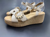 Sandalias Textura Natural Cuña de Media Altura