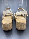 Sandalias Textura Natural Cuña de Media Altura