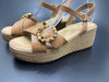 Sandalias Textura Natural Cuña de Media Altura