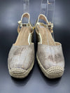 Sandalias de Cuña Brillo Plata y Dorado