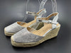 Sandalias de Cuña Brillo Plata y Dorado