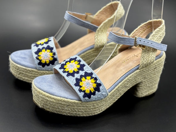 Sandalias Decor Tacón Ancho