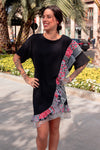 Vestido corto con volante cruzado
