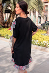 Vestido corto con volante cruzado