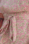 Vestido corto cruzado manga abombada.