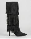 Botas de caña alta y flecos S-5532 Negro