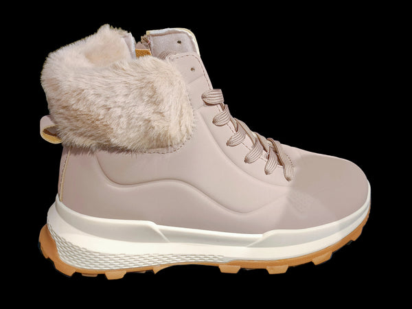 Botines soft pink con pelo
