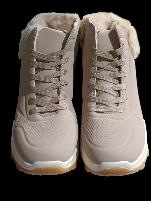Botines soft pink con pelo