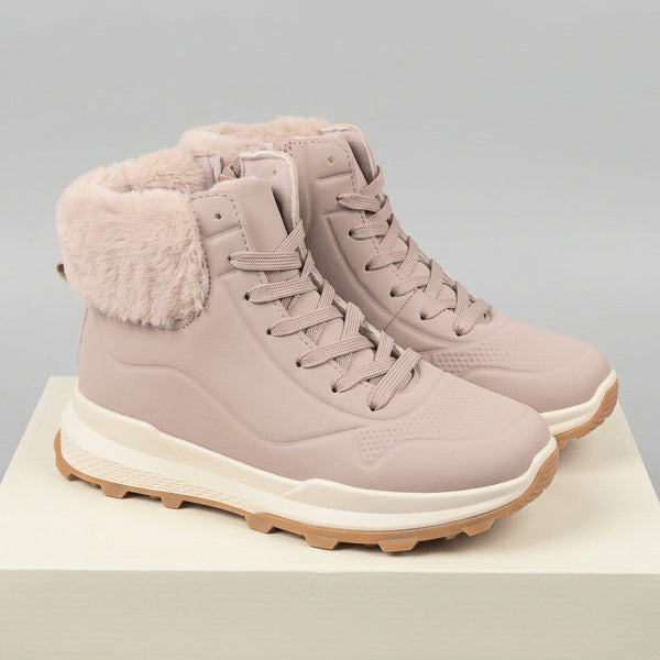 Botines soft pink con pelo